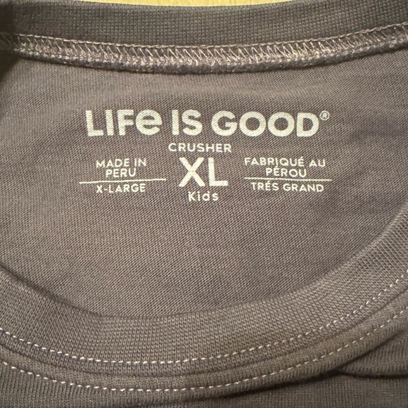 Life is Good Navy Tie Dye Heart Crusher T-Shirt - Picture 5 of 6